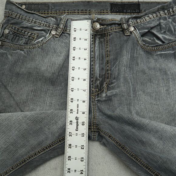 TK AXEL Jeans Mens Size 36x30(36x29 Real) Gray Relaxed Straight All Cotton Denim - Picture 16 of 16